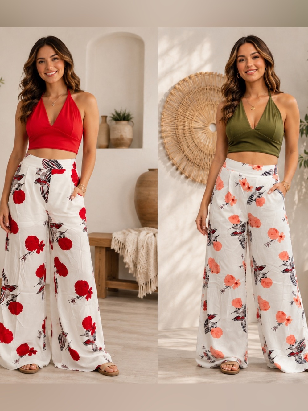 Coastal Bloom Palazzo Set